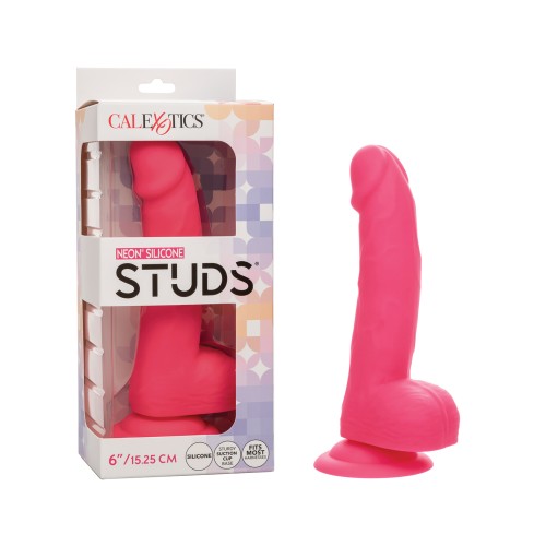 Dildo de Silicona Studs Neon 6" - Placer Vibrante