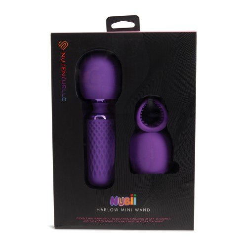 Nu Sensuelle Harlow Mini Wand w/Masturbator Attachment - Purple