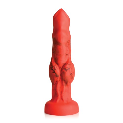 Creature Cocks Fire Hound Silicone Dildo - Medium Red