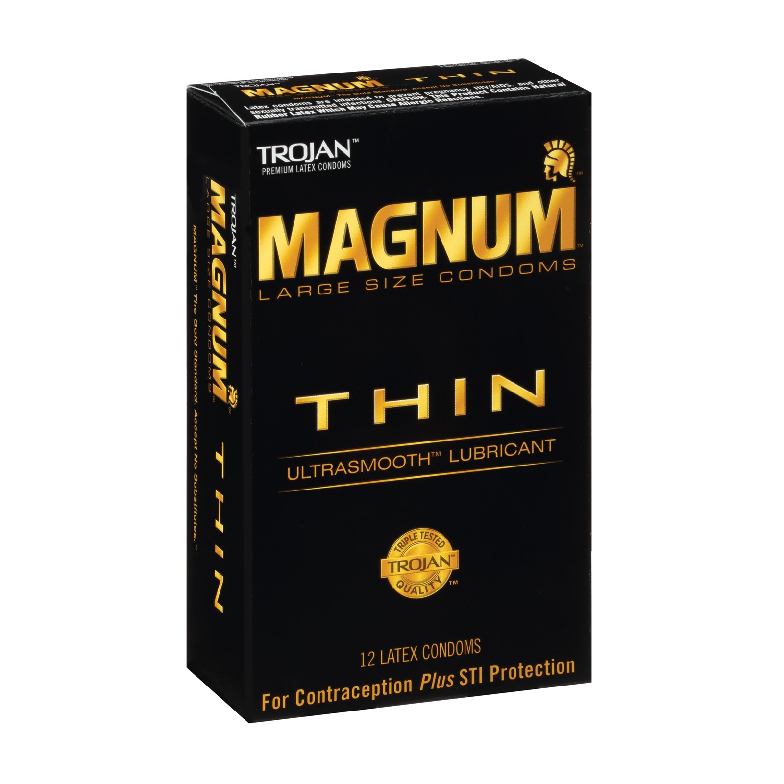 Condones Trojan Magnum Thin Paquete de 12