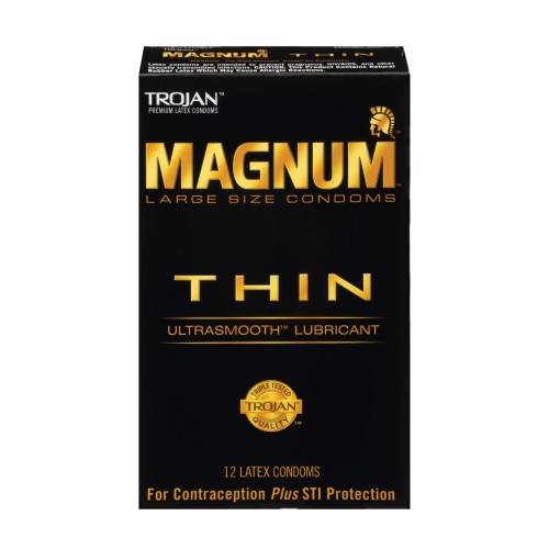 Condones Trojan Magnum Thin Paquete de 12