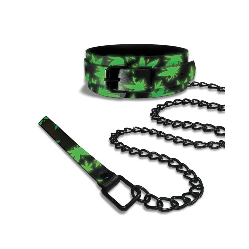 Stoner Vibes Glow in the Dark Collar and Leash