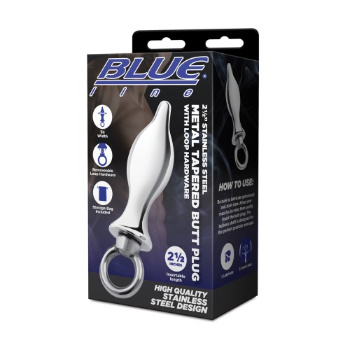 Blue Line Stainless Steel Tapered Butt Plug - Enhance Anal Play