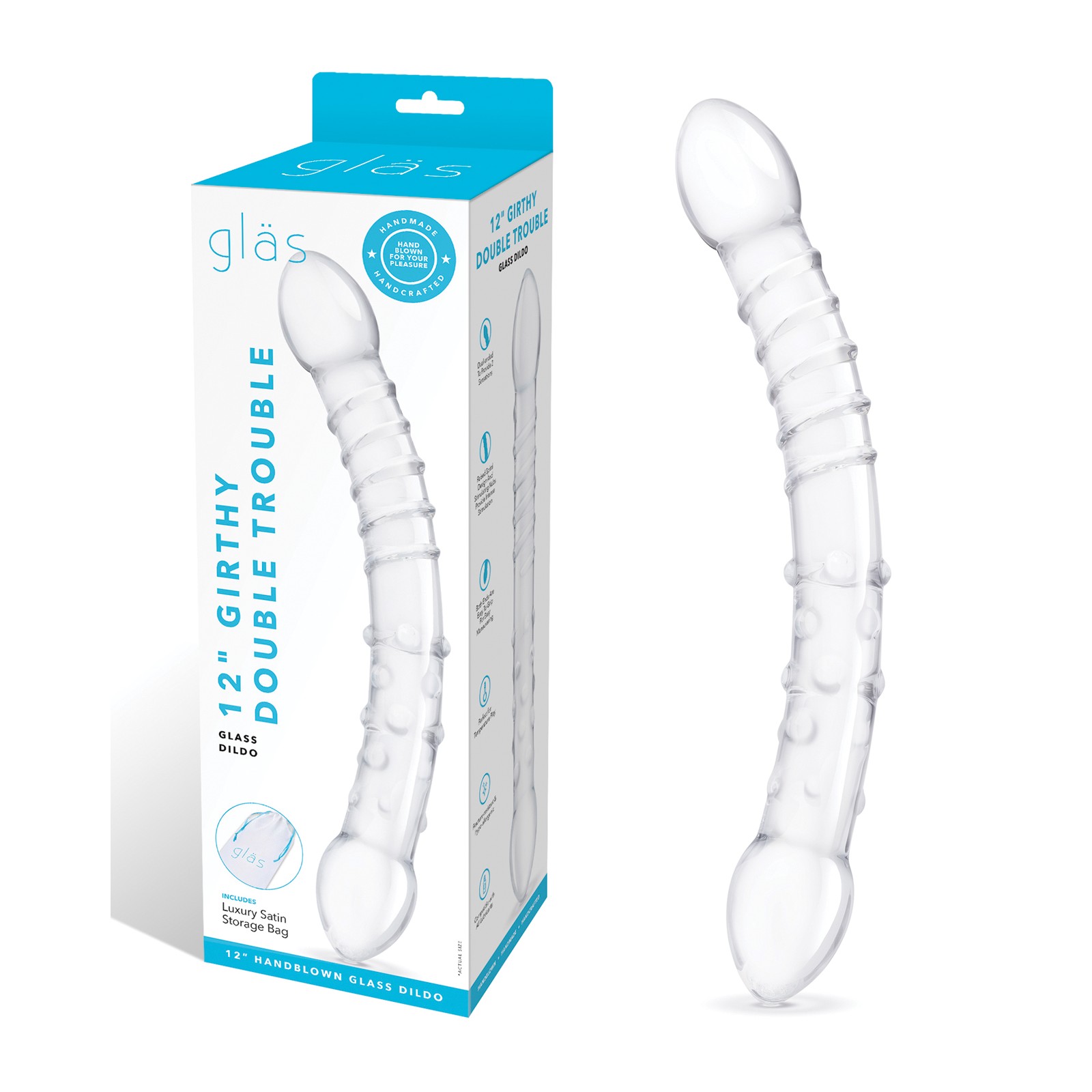 Dildo de Vidrio Doble Problema Glas 12 Pulgadas