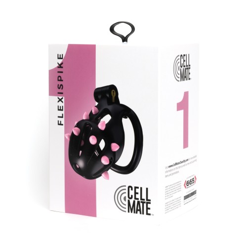 Premium Male Chastity Device FlexiSpike Size 1 Black Pink