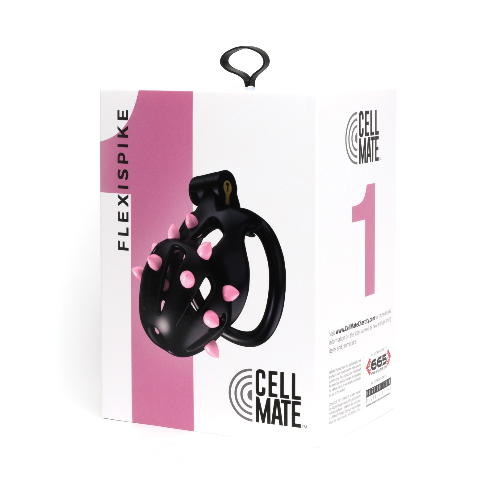 Premium Male Chastity Device FlexiSpike Size 1 Black Pink