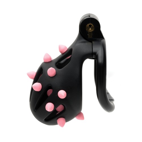 Premium Male Chastity Device FlexiSpike Size 1 Black Pink