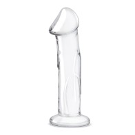 Dildo de 6" Glas con Venas y Base Plana