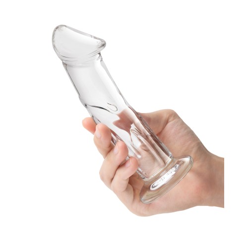 Dildo de 6" Glas con Venas y Base Plana