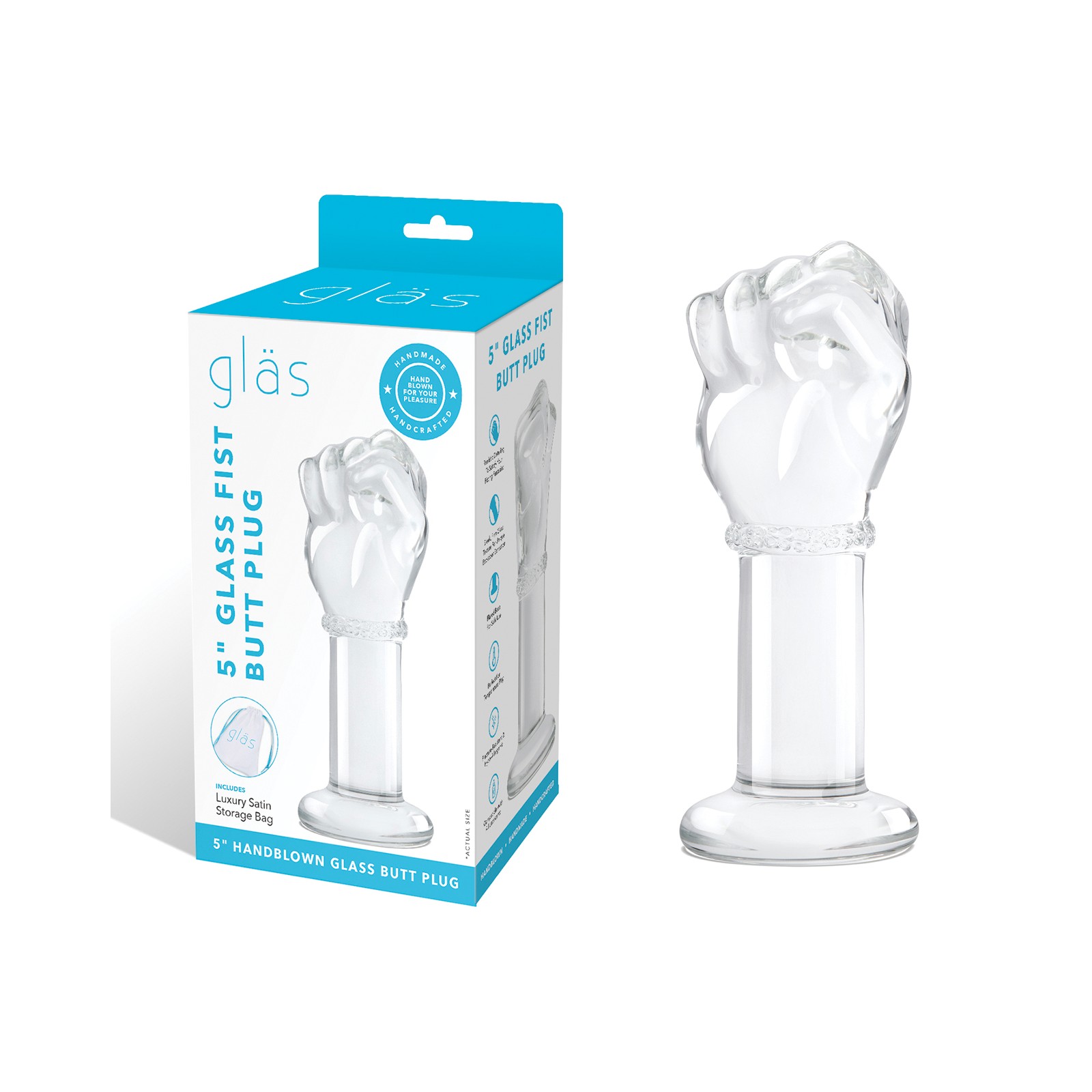 Glas Plug Anal 5 Pulgadas Fist