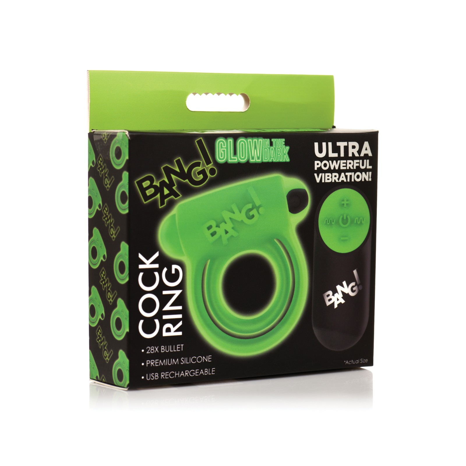 Bang Remote Controlled Cock Ring Glow in Dark 28X