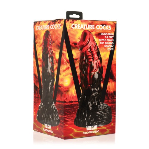 Creature Cocks Vulcan Silicone Dildo Black/Red