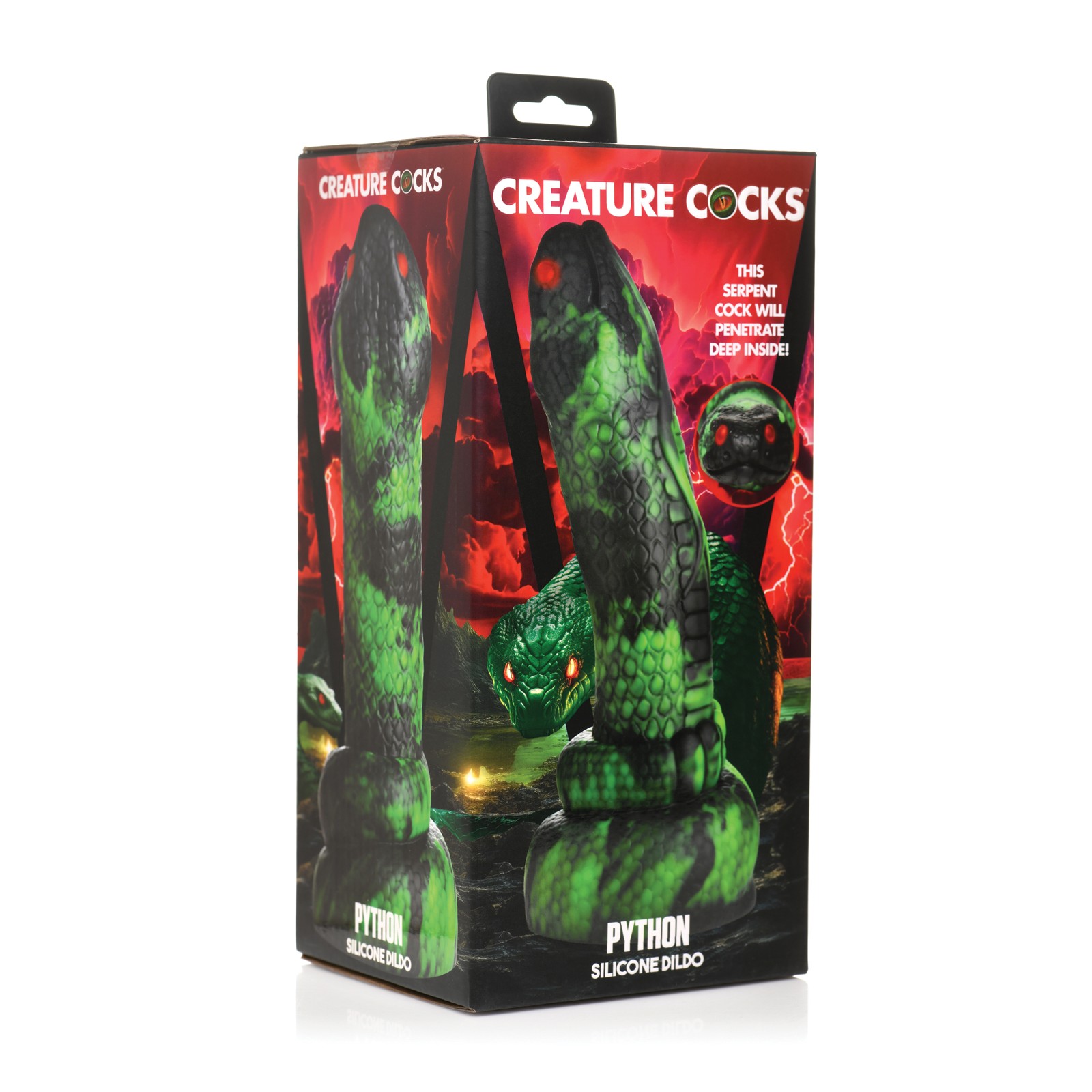 Creature Cocks Python Silicone Dildo Black/Green