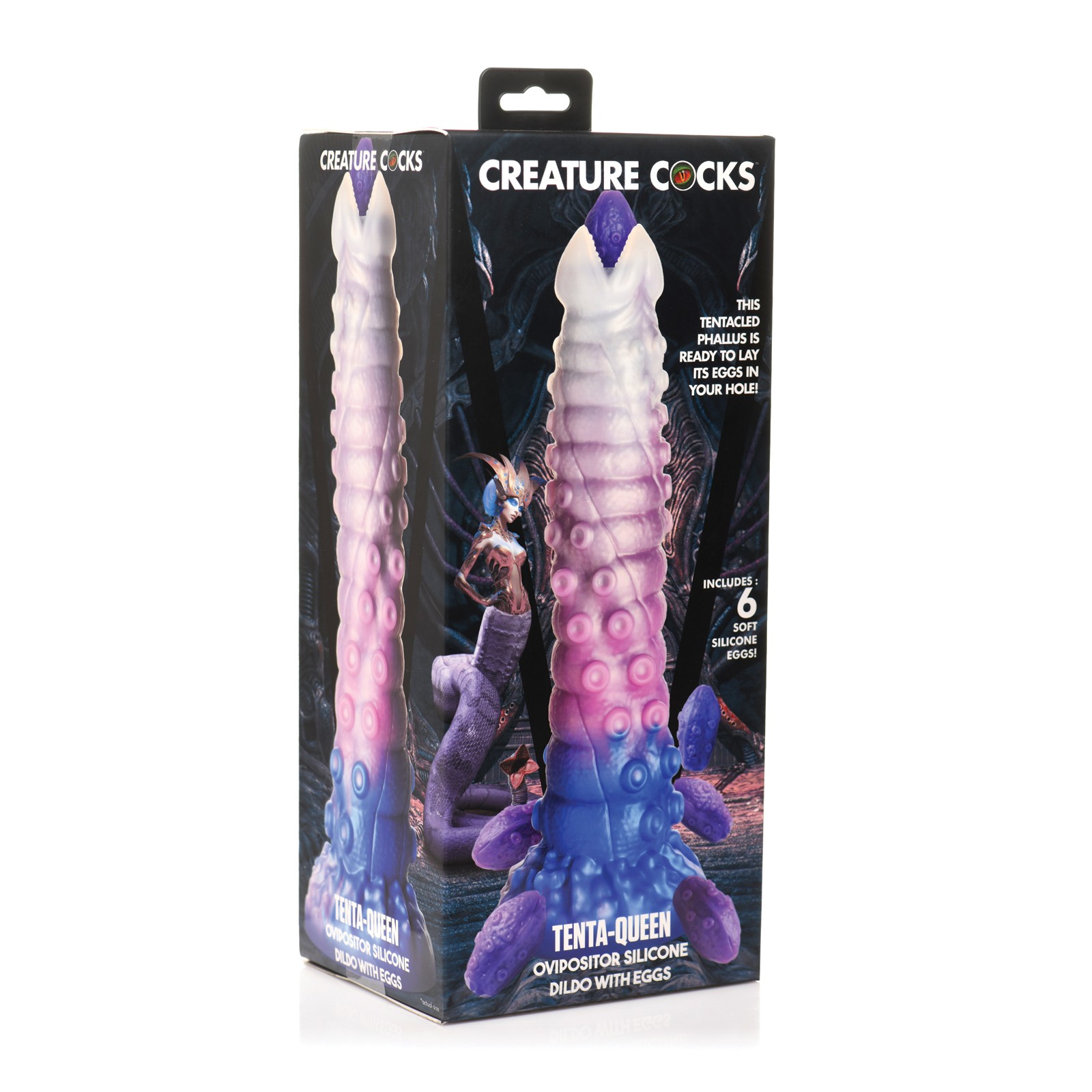 Creature Cocks Tenta-Queen Ovipositor Silicone Dildo w/Eggs Multi Color