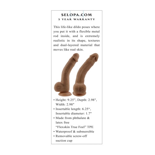 Selopa Natural Feel 7" Dildo Dark