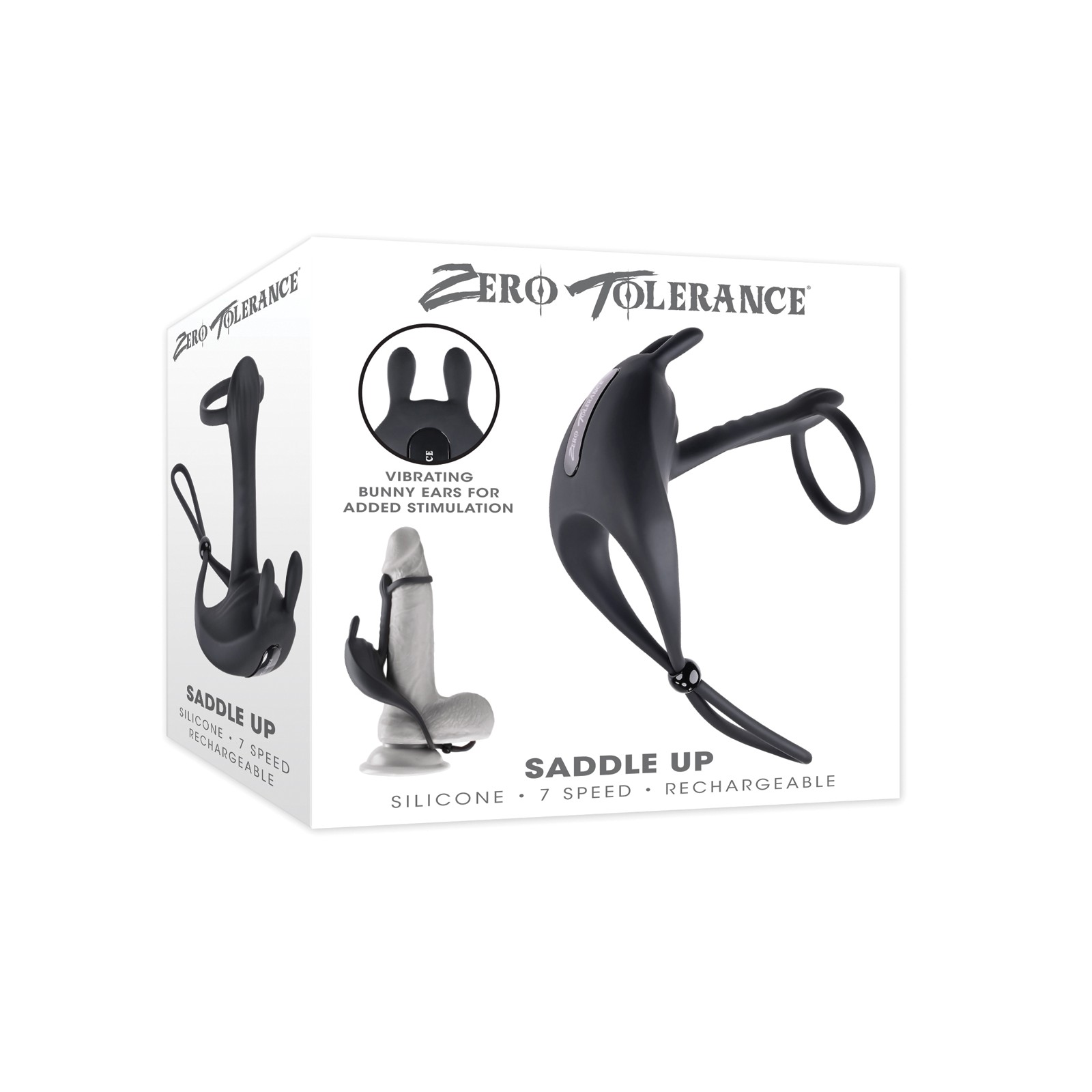 Zero Tolerance Saddle Up Cock & Ball Vibrator in Black