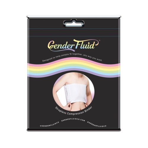 Gender Fluid Strapless Chest Compression Binder M White