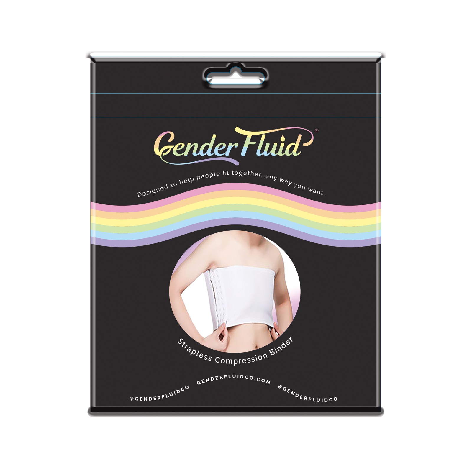 Gender Fluid Strapless Chest Compression Binder M White