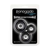 Renegade Fireman Cock Rings Pack of 3 Black