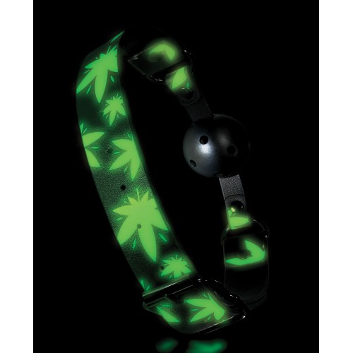 Stoner Vibes Glow in the Dark Ball Gag for Fun Bondage Play