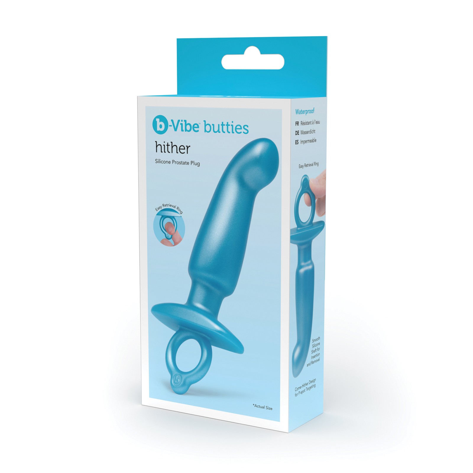 b-Vibe Butties Hither Tapered Prostate Plug - Blue