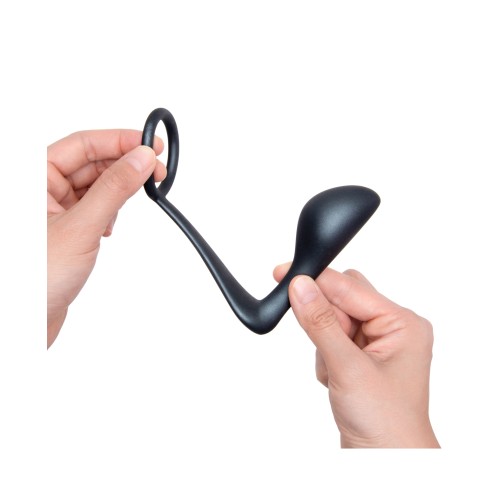 Anillo de Pene y Plug Prostático b-Vibe Butties - Negro