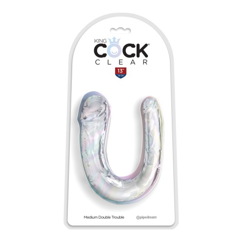 King Cock Clear Medium Double Trouble Dildo