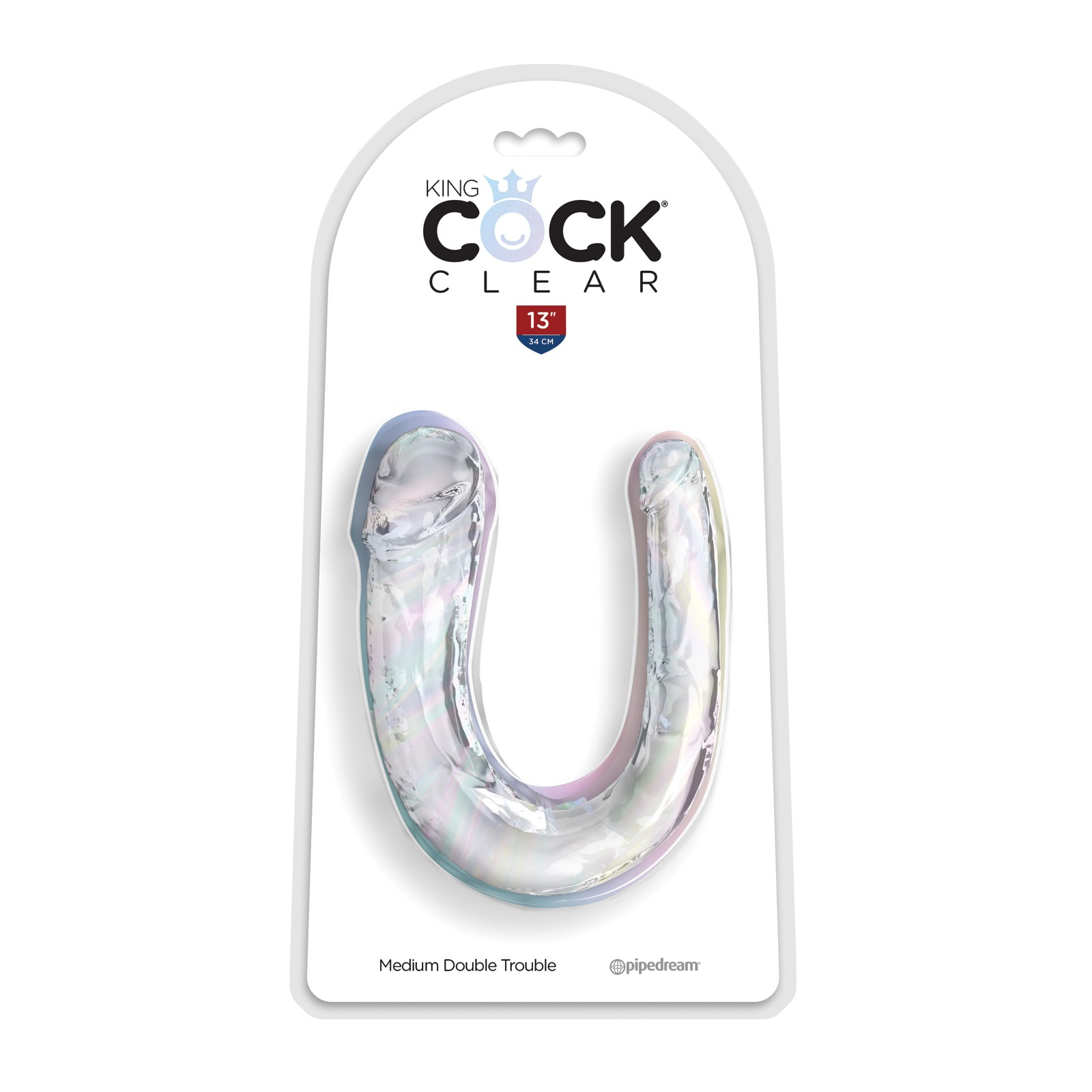 King Cock Clear Medium Double Trouble Dildo