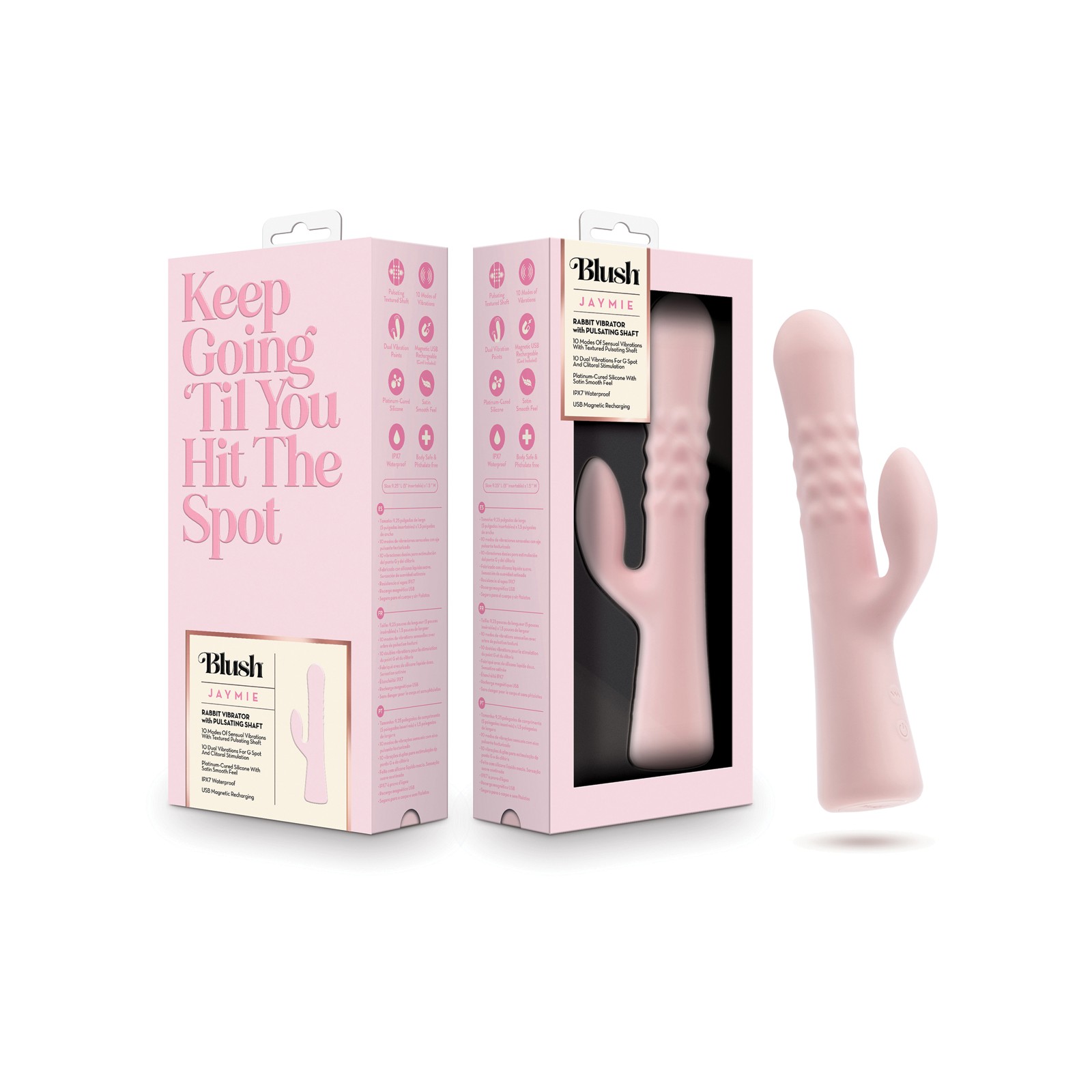 Blush Jaymie Rabbit Vibrator - Pink