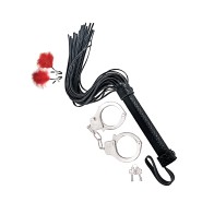 Nasstoys Whip and Cuff Bondage Set Red