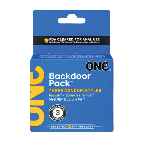 One Backdoor Pack Custom Fit Condoms - Pack of 3