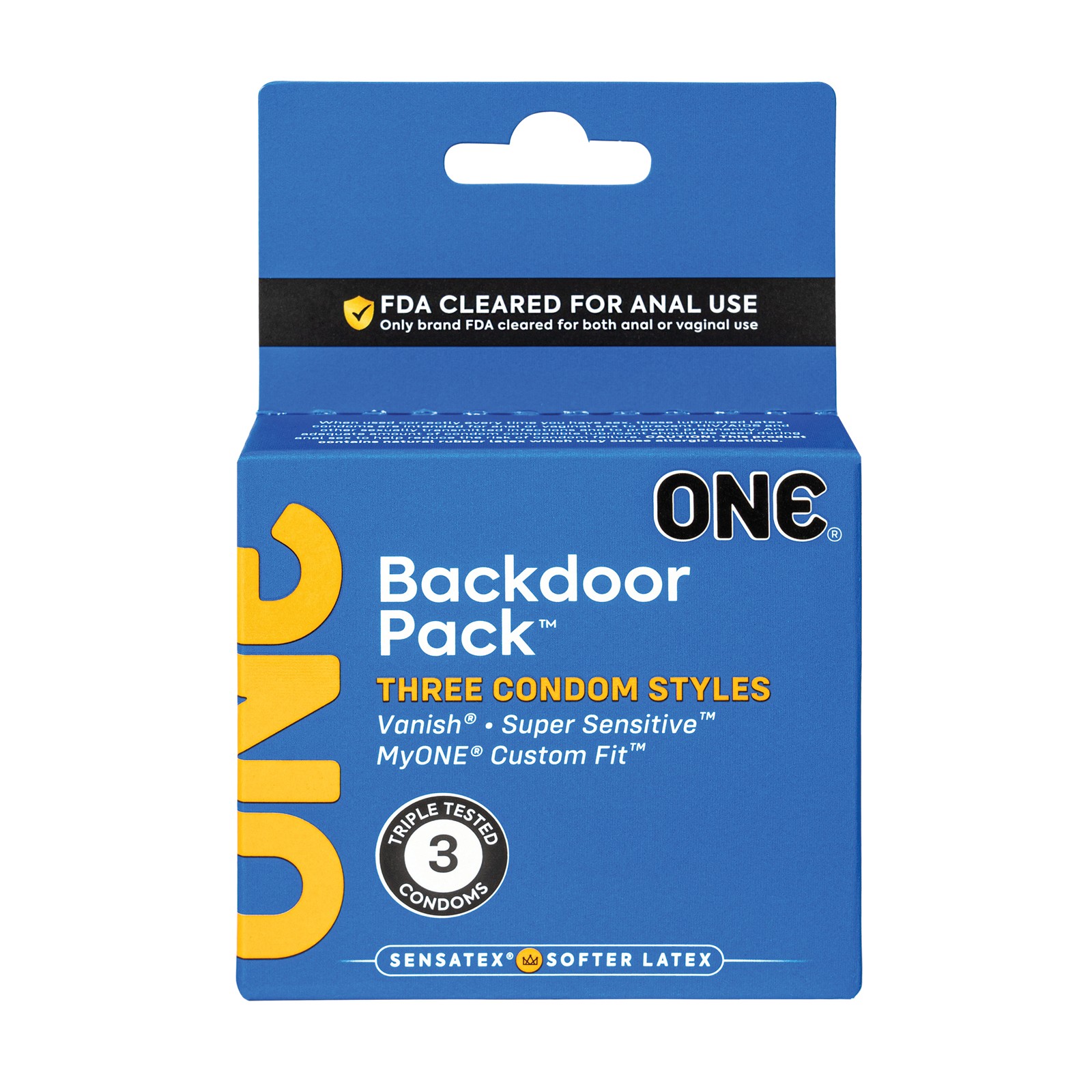 One Backdoor Pack Custom Fit Condoms - Pack of 3