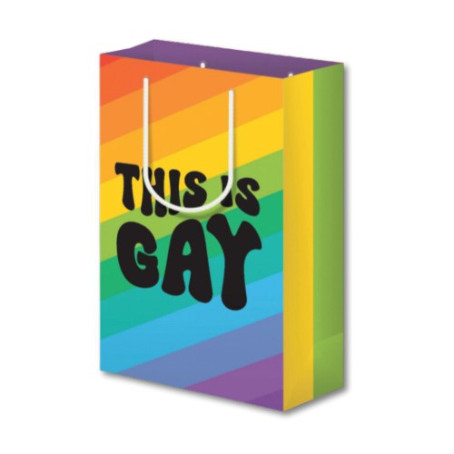 This Is Gay Stripe Gift Bag Large