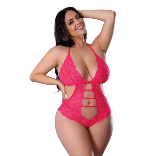 Get It Girl Lace Halter Teddy