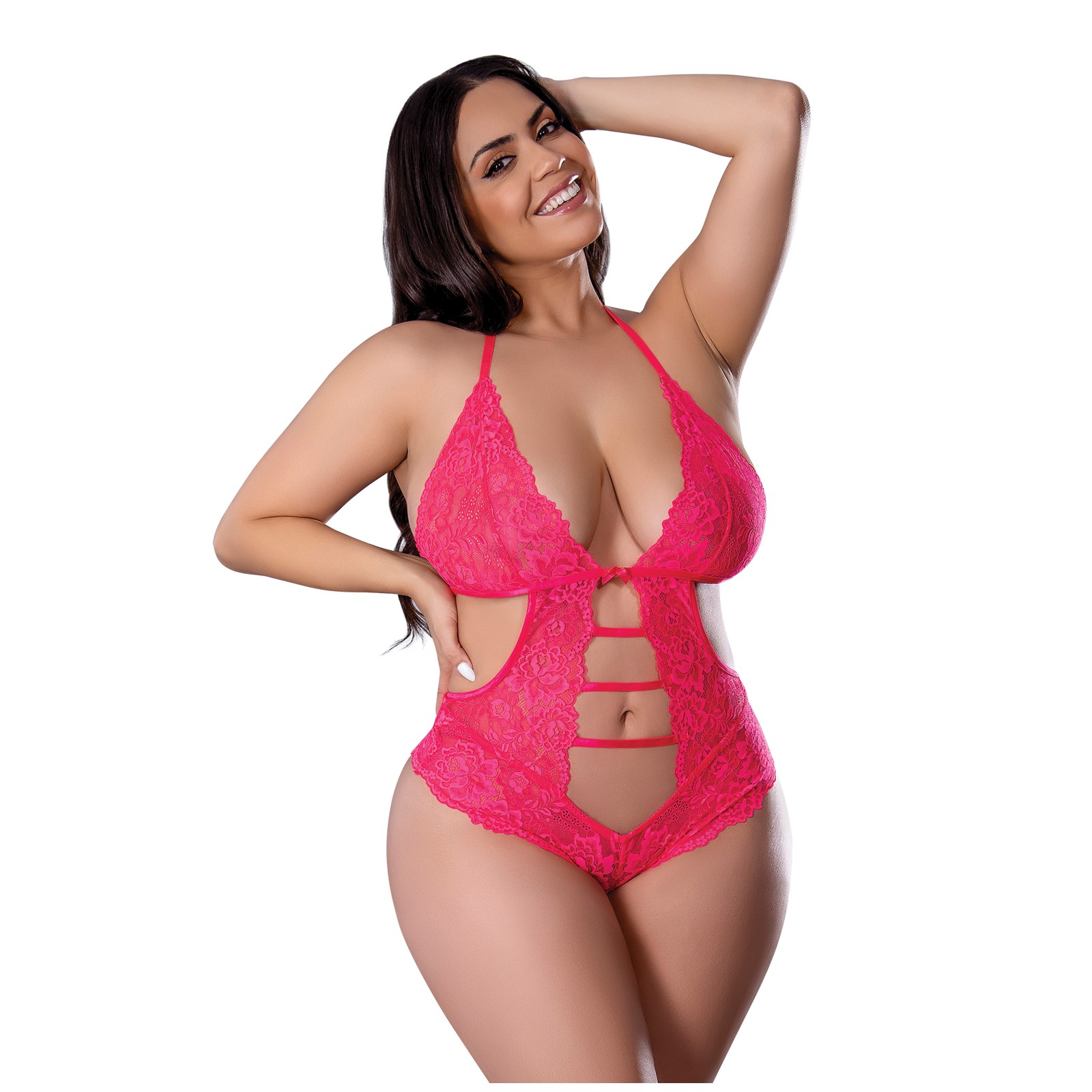 Get It Girl Lace Halter Teddy