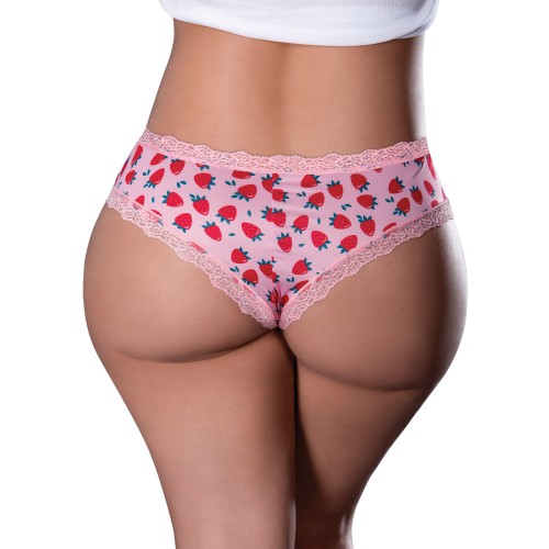 Shorts Sin Crotch Sweet Treats Lubricante de Fresa Rosa QN