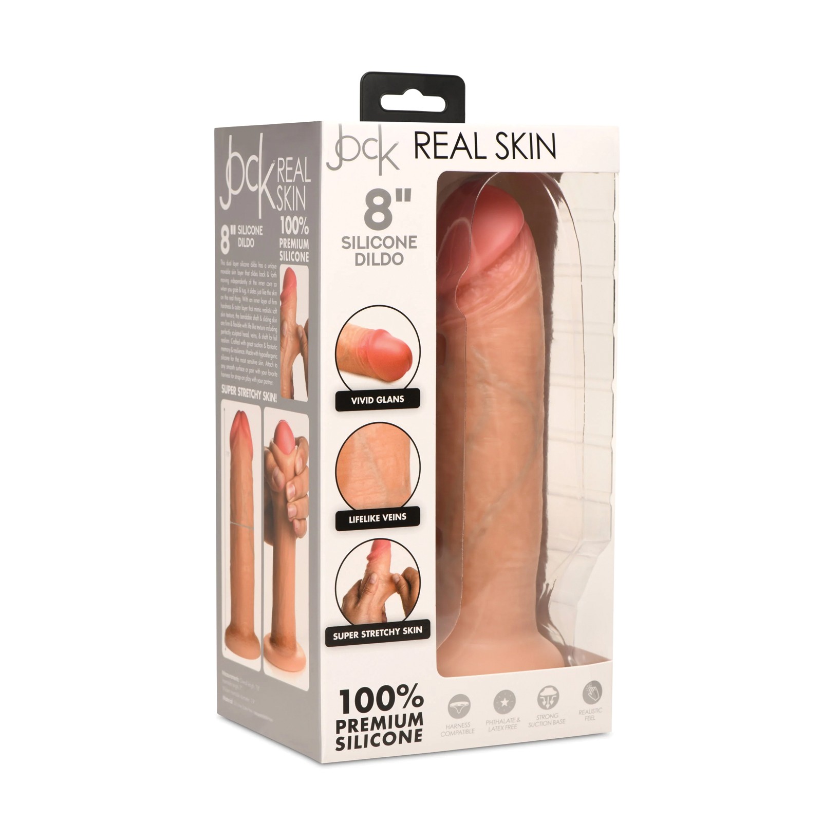 Curve Toys Real Skin Silicone Dildo 8 Inch