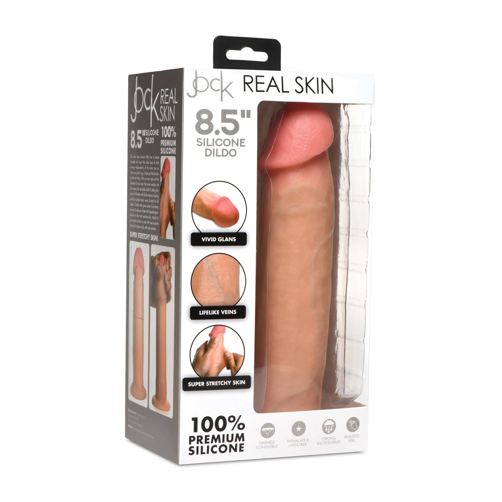 Curve Toys Jock Real Skin Silicone Dildo 8.5"