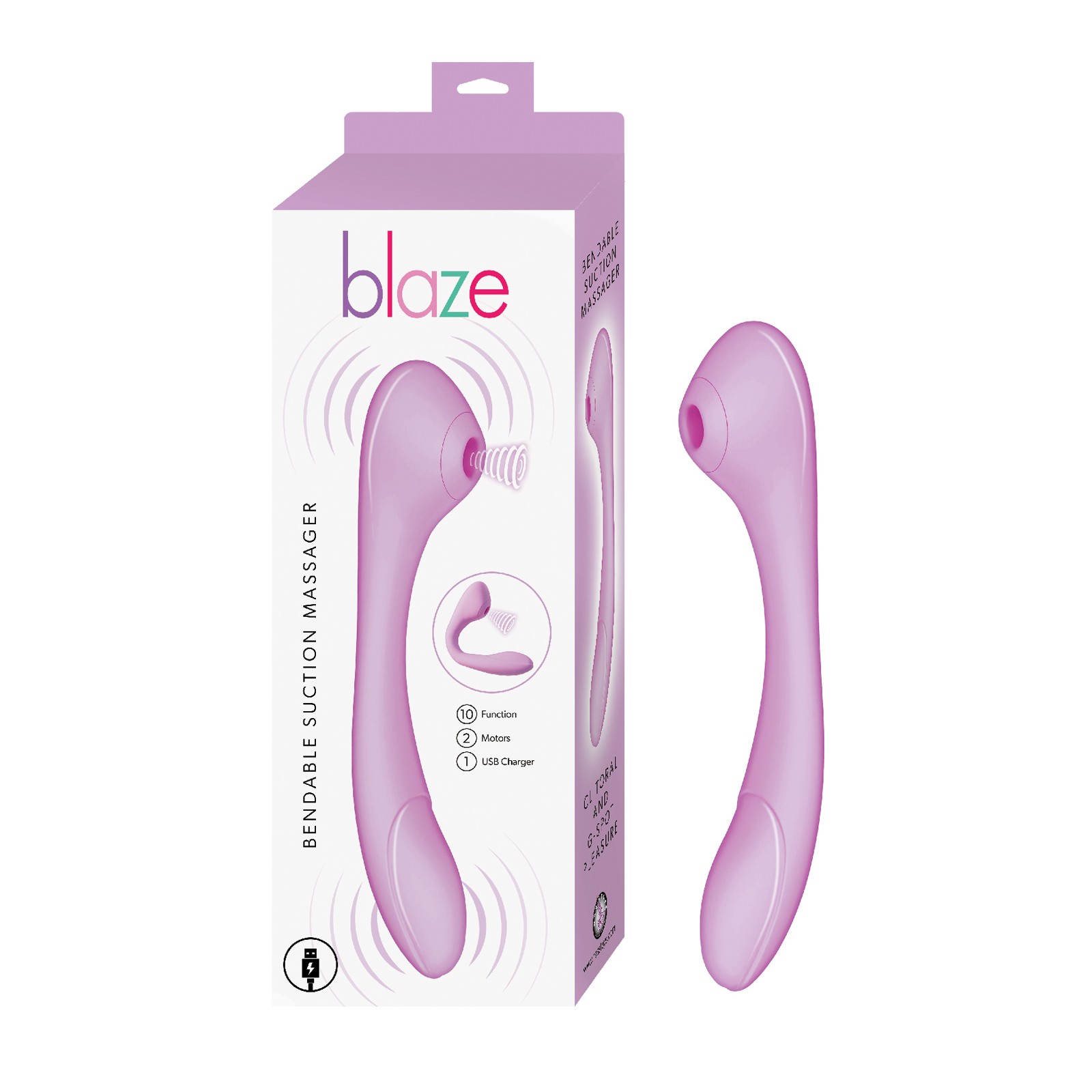 Blaze Bendable Suction Massager - Lavender