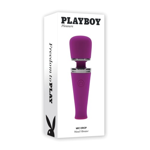 Playboy Pleasure Mic Drop Petite Wand Vibrator Fuschia