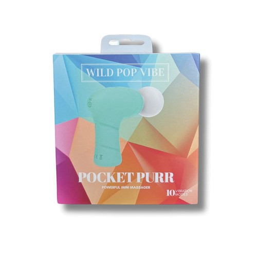 Wild Pop Vibe Mini Masajeador Pocket Purr - Aqua