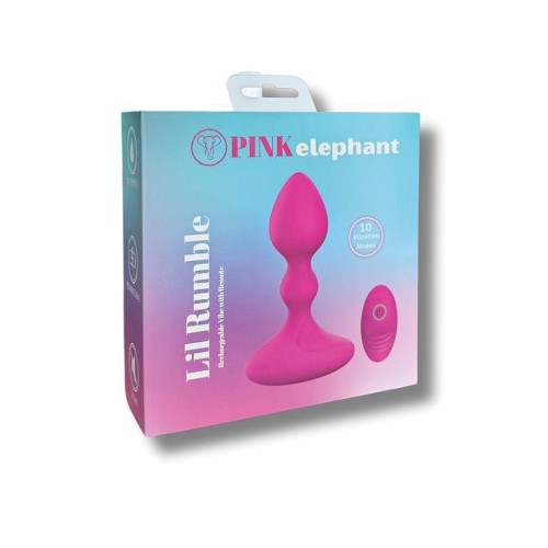 Pink Elephant Lil Rumble Rechargeable Vibe with Remote - Pink