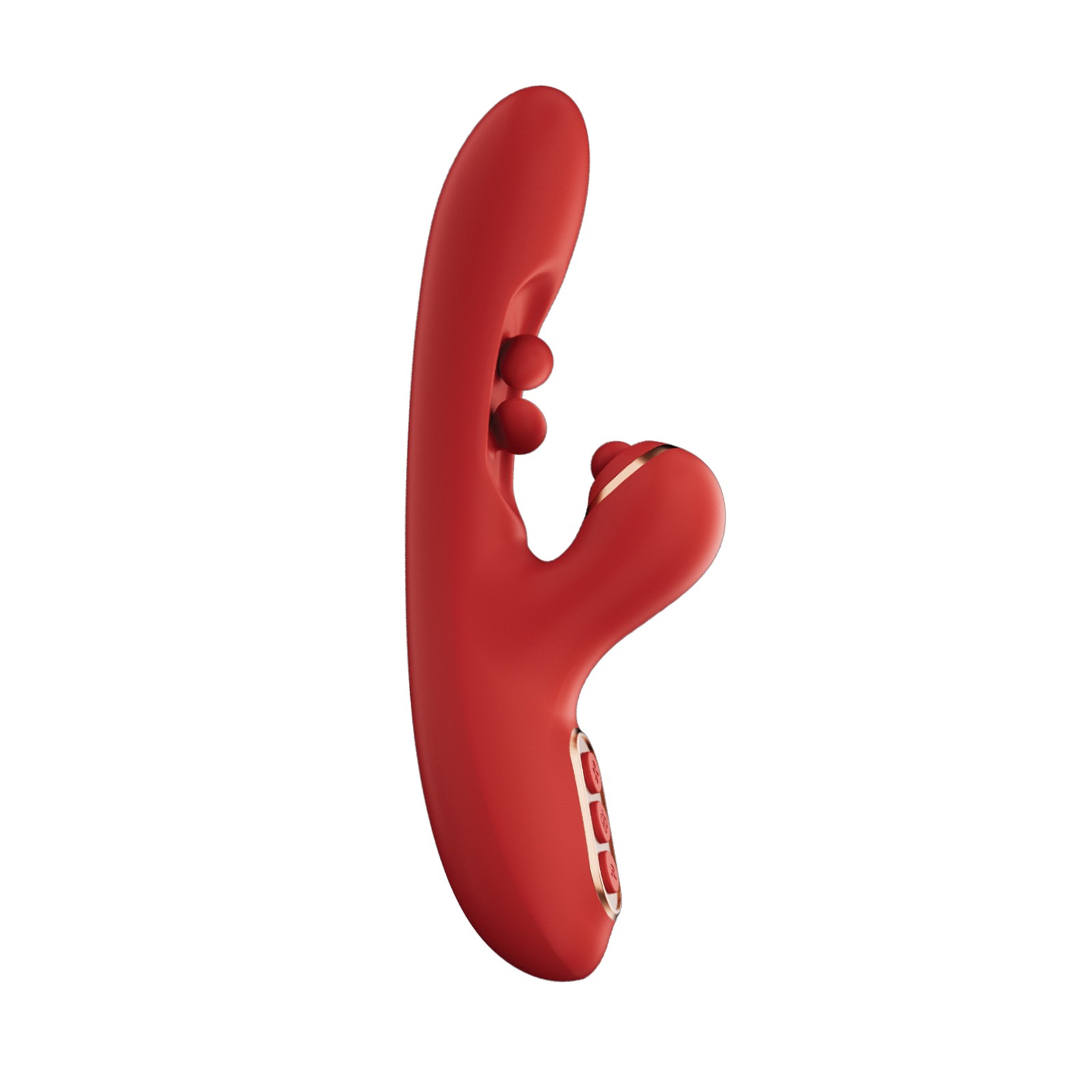 Vibrador G-Spot Tickler con Estimulador Clitoridiano Golpeteante - Rojo