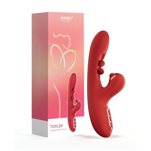 Vibrador G-Spot Tickler con Estimulador Clitoridiano Golpeteante - Rojo