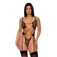 Teddy de Malla Transparente con Garters