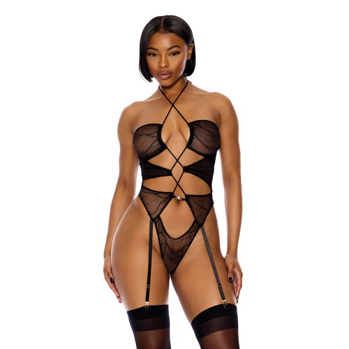 Pull My Strings Sheer Mesh Halterneck