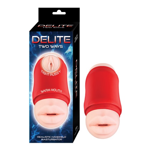 Delite Two Ways Mouth & Vagina Stroker White