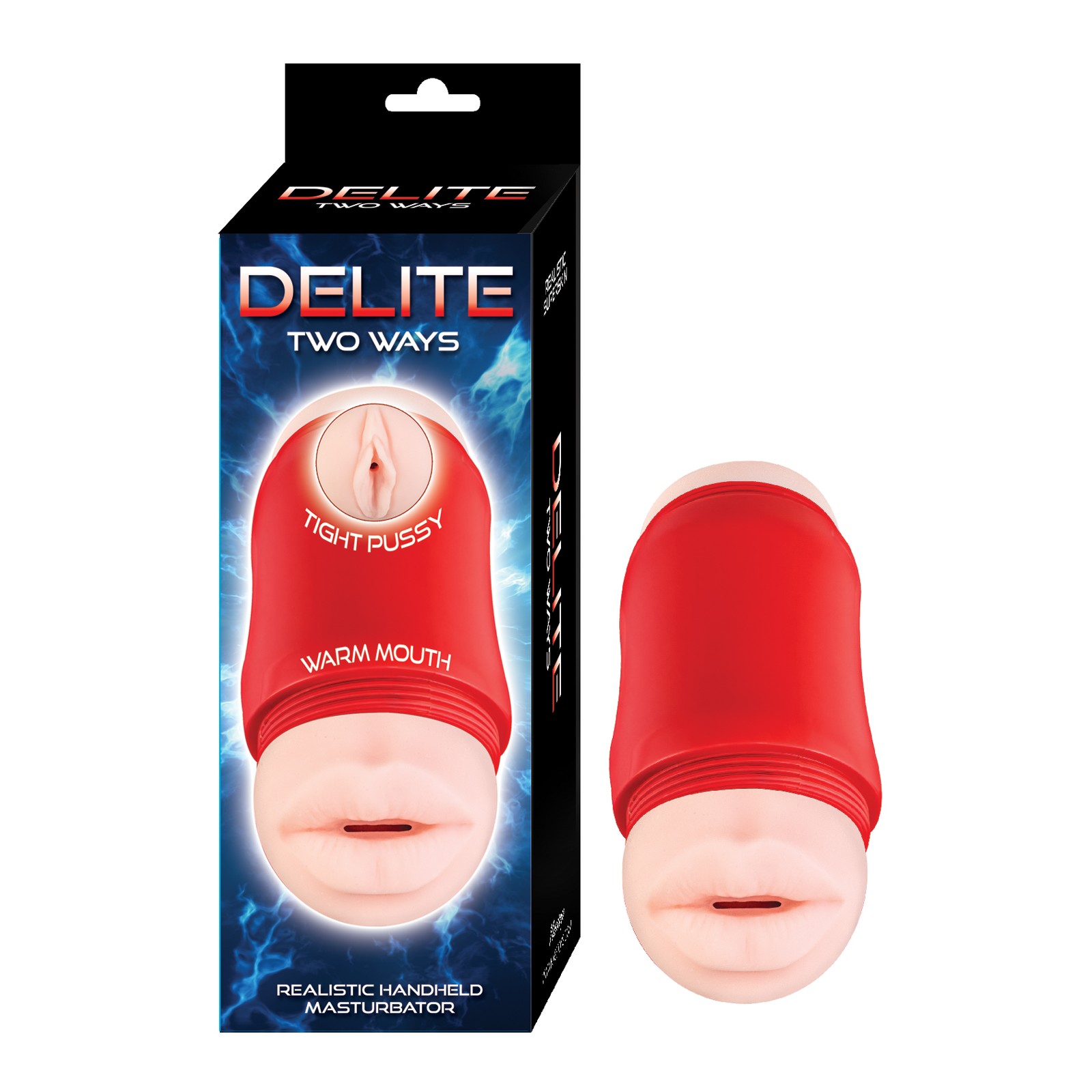 Delite Two Ways Mouth & Vagina Stroker White