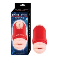 Delite Two Ways Mouth & Vagina Stroker White