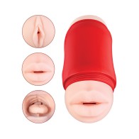 Delite Two Ways Mouth & Vagina Stroker White